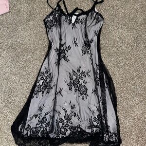 Small black lace coquette dress